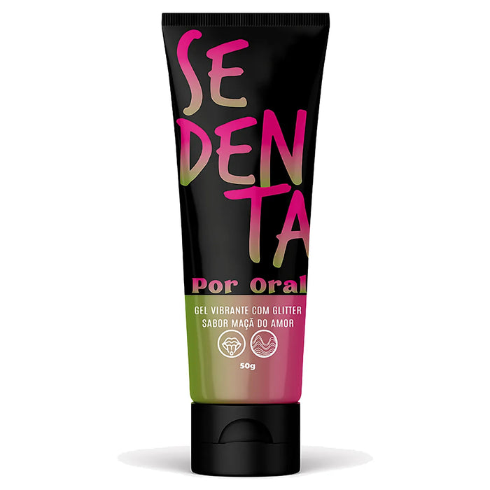 Sedenta Por Oral Maçã do Amor 50g Pepper Blend – Gel Vibrante Beijável com Glitter + Jambu Estimulante