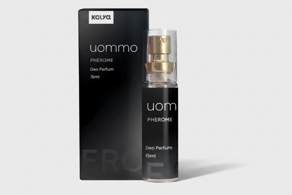 Perfume Afrodisíaco Uommo Kalya 15ml – Atração Masculina com Feromônios e Fragrância Amadeirada Intensa