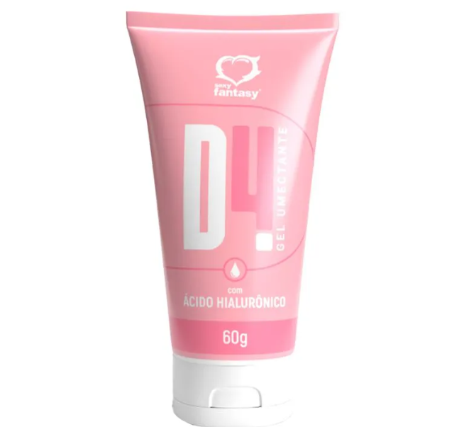 Gel Lubrificante D4 com Ácido Hialurônico Sexy Fantasy 60g – Hidratação Intensa e Deslize Sedoso